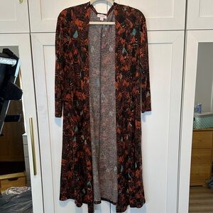 LuLaRoe Long Sleeve Dress - Black and Orange Geometric